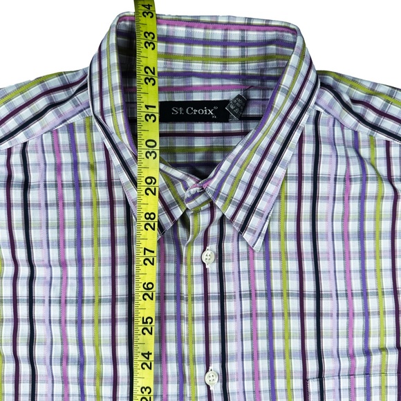 COPY - St. Croix Multi Color Plaid Long Sleeve Luxury Button Down Shirt * Sz XL - Picture 4 of 5